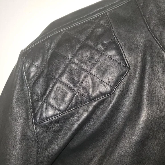 Mens Premium Black Cafe Racer Lambskin Leather Jacket - Picture 8 of 16